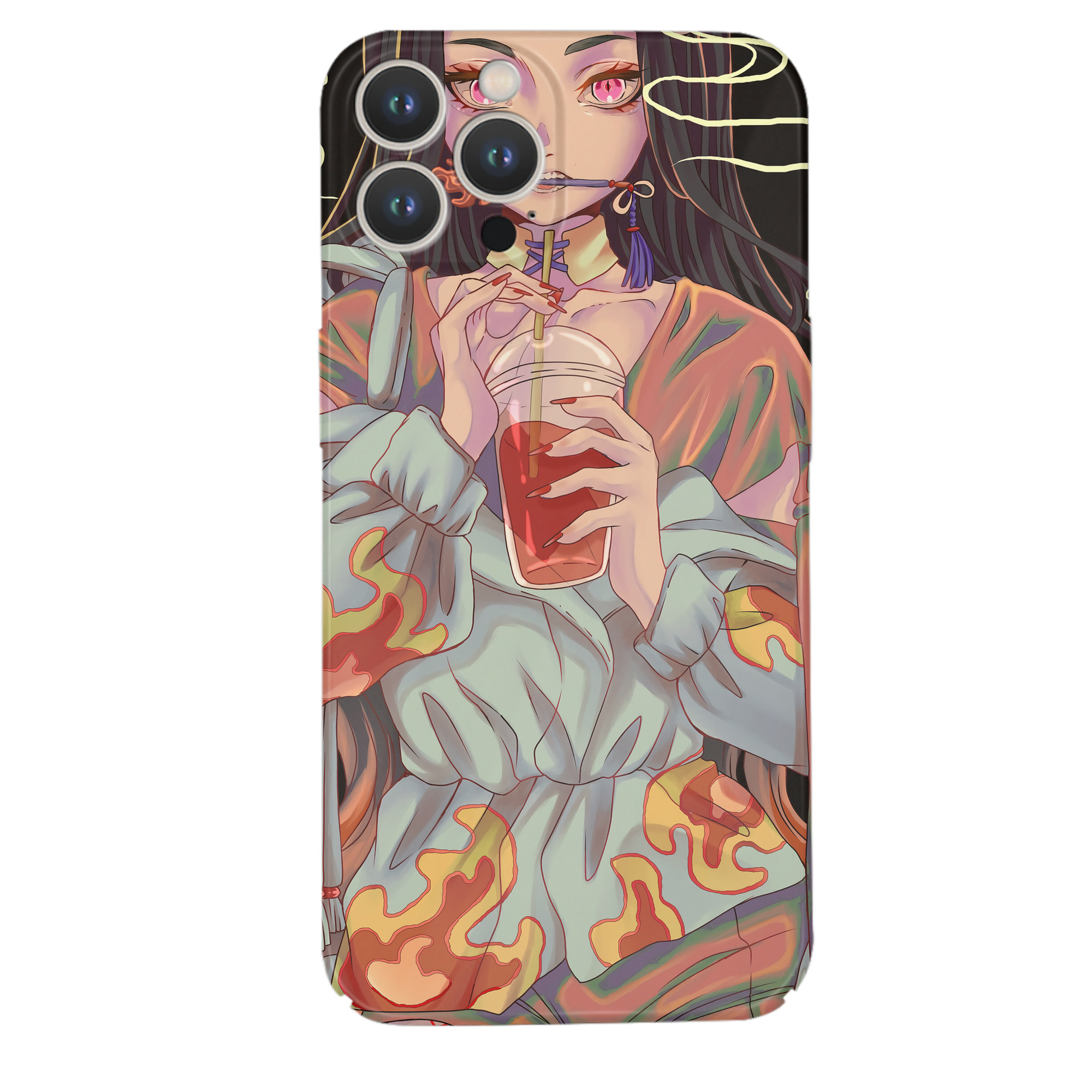 （画像用） 鬼滅の刃（きめつのやいば）竈門 禰󠄀豆子／かまど ねずこ Kamado Nezuko 【iPhone 14シリーズ対応】ハードケース